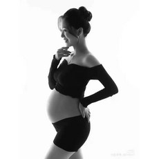 만삭 크롭티 셀프 만삭사진 반팔 긴팔 배꼽티 임산부 임신 주수 촬영 사진 투피스