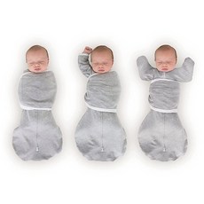 SwaddleDesigns 6방향 Omni Swaddle Sack® 신생아용 팔걸이 포대기 깜짝 반사를 진정시키는 더 많은 옵션 수면 개선 쉬운 전환 아기 수면 주머니, 헤더 그레이