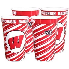 Westrick South Florida Bulls 기념품 컵 680.4g(24온스) 4팩 팀 기념품 수집품 파티 및 장식에 적합 팬 수집가를 위한 재사용 가능한 드링크웨, 22 Ounce_152134, 위스콘신 배저스