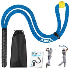 NewShot Heavier 프리미엄 골프 로프 스윙 트레이너 전문 훈련 보조 도구 볼과 그립이 있는 워밍업 트레이닝 템포 도구로 모든 수준의 연습 골퍼 속도와 리듬 향상 22, Blue