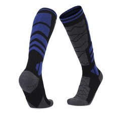 메리노 울 보온 아웃도어 롱 튜브 스포츠 양말 스키 하이킹 등산 남녀 공용, 1. 1 Pairs Blue, 1개