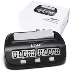 급수타이머 LEAP PQ9907S 클래식 디지털 체스 타이머 시계 가정 및 토너먼트를 위한 알람 기능이 있는 전자, 01 Black