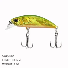 2024 핫 38mm 3.2G 미니 싱킹 미노우 낚시는 송어 배스 잉어 낚시를위한 Jerkbaits Peche 인공 미끼 워블러, 16 D, 1개