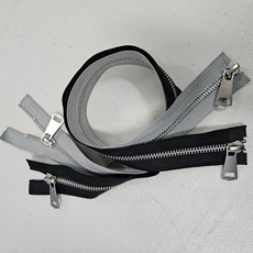 의류용 지퍼 그레이 블랙 금속 5호 51cm 53cm 투웨이 지퍼부자재, 1개, 검정 53cm(21인치)