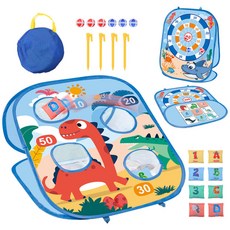 GHSHOP 콩 모래 부대 던져 게임 실내 옥외 두 배 편들어진 콘홀 보드 게임, 패키지 25x6x23cm, 공룡, 천, 1개