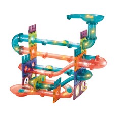 JoyBaby 磁鐵積木燈光軌道積木 磁力片滾珠軌道玩具 益智拼裝玩具, 軌道款-111pcs, 1個