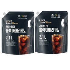 라이브타임 블랙아메리카노 대용량커피 파우치음료 2.1L리터, 2.1L, 1개입, 2개