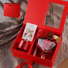香薰永生花禮盒 康乃馨花束燈條套裝, 【送30以上歲母親】香薰禮盒+禮袋+賀卡,免費代寫賀卡-聯繫客服
