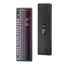 [HL샵]AULA 독거미 F108Pro/F108 커스텀 기계식 키보드 스마트 스크린 3모드 다기능 노브 가스켓 구조 핫스왑 무선 블루투스 게이밍 키보드, 황축V3-그레이그라데이션, F108Pro
