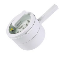 [NEW] 멀티쿠커 세라믹 2단 전기 라면포트 냄비 다기능 가정용 전기 냄비, 1.6L+찜기 화이트