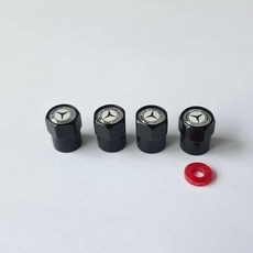 벤츠 BENZ 타이어 에어캡 마개 밸브캡 4P 블랙, 4개