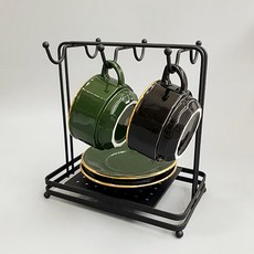 Countryitem 소피아 소서 받침 컵걸이 2color, 1개, 블랙