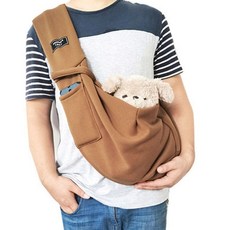 하라 애견 심플 슬링백 브라운 고양이가방 반려동물가방 이동장, 1개