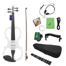 IRIN 4/4 전기 바이올린 메이플 바디 사일런트 바이올린 활 케이스 포함 헤드폰 케이블 숄더 레스트 알루미늄 합금 액세서리, 2)Electric Violin Set2