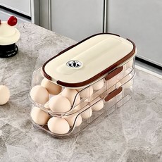 헬로제인 슬라이딩 계란 정리함 보관함 트레이, 2열2단, 투명, 1개