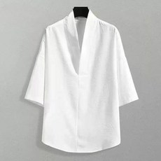 남성 저고리 두루마기 반팔 생활한복 개량 법복 절복 화이트 M 45~55kg