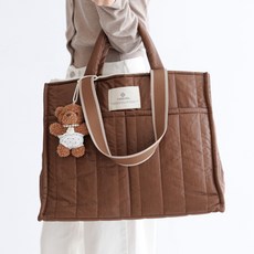 와이엠마마 가벼운 세탁 편한 보부상 방수 기저귀가방 더블빅윰백 펄, 펄브라운