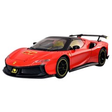 다이캐스트 합금 1:24 페라리 SF90 XX 스트라달레 레이스카 자동차 모형 피규어 장식 선물, 1개, 색상_레드