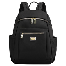 韓風牛津後背包 - 輕便多隔層時尚休閒學生背包, 氣質黑