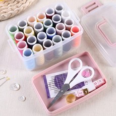 생활해랑 가정용 반짇고리 바느질 세트, 1개, 핑크