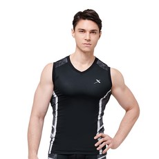 기어엑스 뉴 스포츠 플러스 남성 민소매 브이넥 02-1 (블랙)