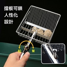 推拉式金屬貓砂鏟 - 加大鏟面 快速清理 貓砂鏟 貓鏟 金屬貓砂鏟 大貓砂鏟 貓砂鏟子 巨大貓砂鏟 貓砂鏟金屬 鏟屎 貓砂鏟 臺灣出貨, 1個, 長條款-一鍵控分區-適合豆腐混合砂