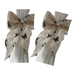 부드러운 효과로 빛을 필터링하는 메쉬 커튼 타이백 2종, 프렌치 버터플라이