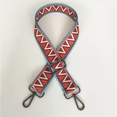 【mamabao】包包背帶 可調節長短 民族風帆布肩背帶 側背帶 斜背帶 替換背帶 相機背帶, 1個, 三角格+槍鉤