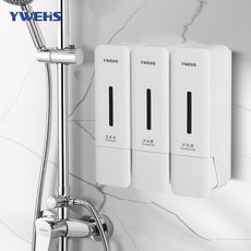 給皂器 給皂機 浴室壁掛式按壓給皂機 洗手乳架 酒店賓館洗髮水沐浴乳盒 家用洗手液盒, 301A白色【250ml*3】三格, 1個