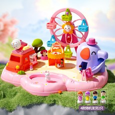 新款兒童玩具磁力驚喜樂園過家家房子游樂園2-5歲6娃娃屋盛日禮物, （粉色）驚喜磁力遊樂園【彩盒裝】, 1個