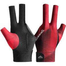 GLOVEJOY專業高彈撞球手套，透氣網布，防滑矽膠，半指設計，舒適耐用, 科技線條 黑紅, 1個