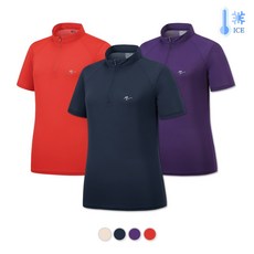 2차리오더 [냉감으로 쾌적하게/스판으로 편안하게] 냉감 스판 여성용 반팔 집업 티셔츠 MBTW413 (90~105)