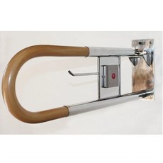 【台北無障礙 海夫】無障礙 活動/衛浴/安全扶手 木紋&不銹鋼 長度75cm 底板(11.5 28cm), 1個