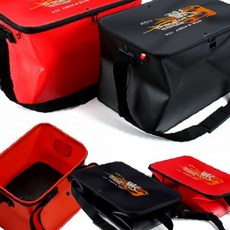 낚시 보조가방 접이식 미끼 보관함 방수코팅 휴대용 수납 케이스 민물 바다, 1개, 국산접이식 밑밥통40리터(레드)