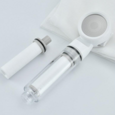 旅行過濾增壓蓮蓬頭 紫色, 白色【蓮蓬頭+濾芯5個+收納袋】 × 1套