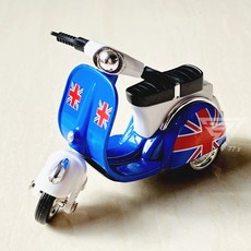 【台灣出貨】偉士牌外送摩托車合金車/3款可選 復古機車模型車 迴力車 偉士牌模型 小綿羊摩托車, 藍色, 1個