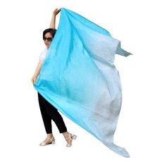 Winged Sirenny 2.8m3야드 벨리 댄스 실크 베일 그라데이션 색상 리얼 럭셔리 벨리댄스 스카프 손으로 감은 가장자리 그린 140920, 터키석 그라데이션