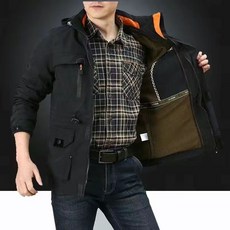 COSYEVNO 춘추 남성 하프 바람막이 자켓 캐주얼 멀티 포켓 아웃도어 통기성 카고 코트