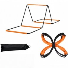 다용도 스피드 사다리 민첩 사다리 훈련용 접이식 뜀틀 허들걸이 웨이트 트레이닝기구 호이스트+수납가방, 1.6m(4구)