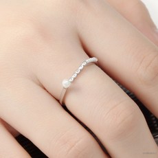 백금도금 진주 큐빅 반지 저렴한커플링 학생커플링