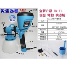 元山五金 附發票【保固 贈逆止閥 濾棉10片】雙噴頭TM-71 低壓電動噴漆槍 水泥漆 乳膠漆 油漆, 1個, 基本版
