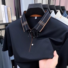 桑蠶絲無痕翻領男士Polo衫 純色商務透氣薄款短袖