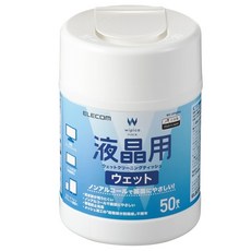 ELECOM 50枚/110枚 無酒精液晶螢幕擦拭巾 喵之隅 螢幕清潔濕巾 手機/平板/電腦適用, 1個, 50枚, 50張