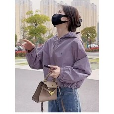 薄款抽繩連帽防風外套