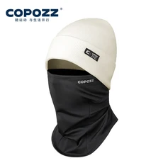 COPOZZ 남녀공용 겨울 스키 마스크 모자 따뜻한 방풍 바라클라바 페이스 열 플리스 단색 니트 2 in 1, 06 S size for women