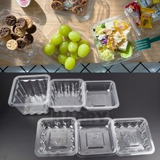 마이소네 투명 정사각 소분용기 1p (뚜껑포함) 간편용기 과일보관용기, 100g
