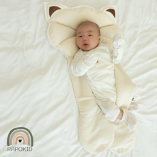 모로반사 아기베개 짱구 태열 이탈방지 뒤집기방지 가슴안정 두상 신생아, 1세트, 냥이베개_단품+베개커버 2개증정