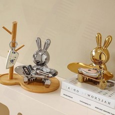 열쇠 트레이 차키 거치대 탁상 현관 수납 소품 링 토끼, yuna  골드(개별박스)