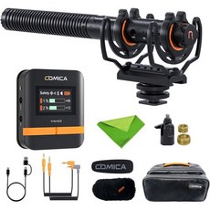 COMICA VM40 콤보 무선 샷건 마이크 24G 슈퍼 카디오이드 극성 패턴 48kHz32비트 플로트 녹음 유선무선 듀얼 모드 32G 온보드 VM 30 업그레이드 버전