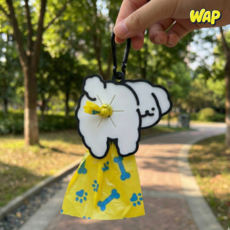 WAP 반려동물 강아지 풉백 배변봉투 실리콘 걸이 산책 홀더 똥츄 똥걸이, 화이트, 1개, 1개입